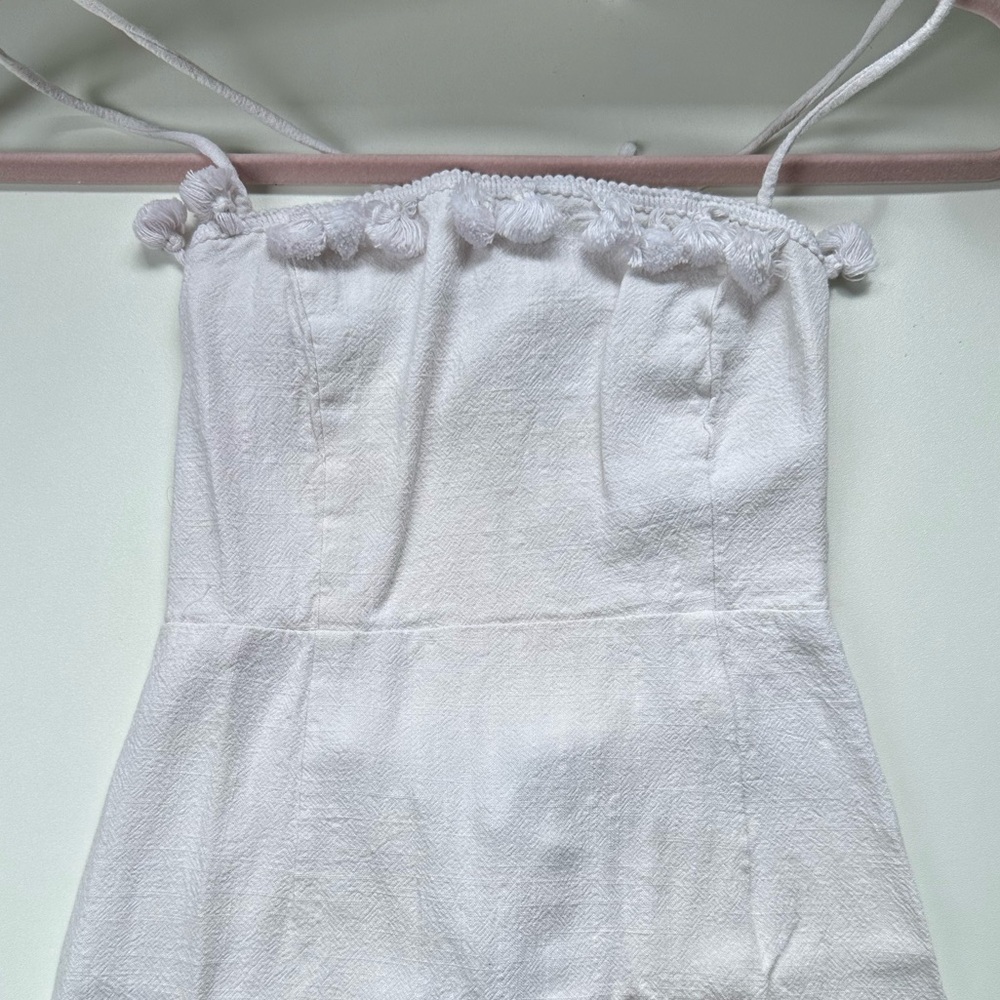 White PomPom Dress